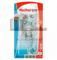 Дюбель самоустанавливающийся fischer K 54 RH K NV с шурупом-полукольцо нейлон, 10х125/4x65 мм