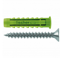 Распорный дюбель fischer SX S Green с кромкой и потайным шурупом ЭКО, 8x40/5x55 мм