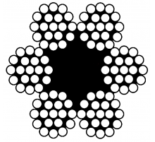 Трос грузоподъемный DIN 3060 A4 плетение 6x19, D20