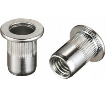 Заклепка-гайка цилиндрическая с насечками ZG-CCBN с цилиндрическим бортиком ОЦ, M4x1x9.5 (0.5-3)