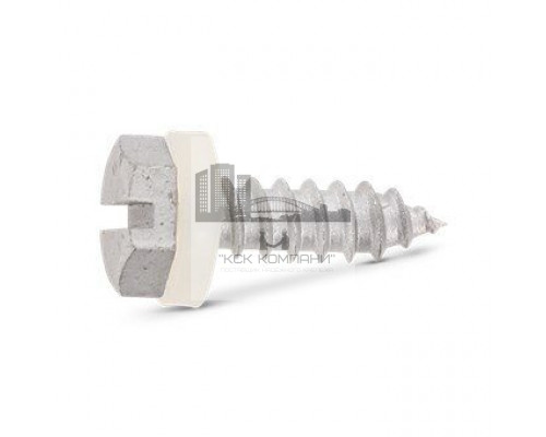 Саморез с уплотнительной прокладкой DIN 7976 A2 C SZ шестигранной головой прямой шлиц, 4.8x13 мм