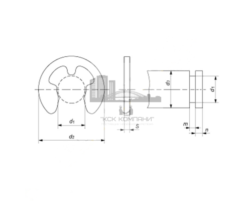 Кольцо стопорное упорное DIN 6799 быстросъемное для вала ОКС, D15