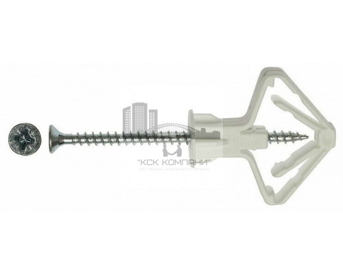 Дюбель-Бабочка для гипсокартона DY-BUTT-DG полипропилен, 10x50