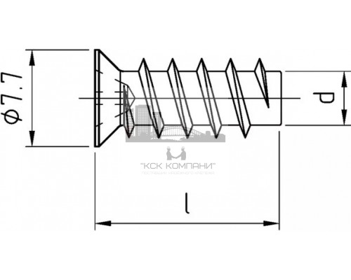 Евровинт мебельный ART 7470 потайной шлиц PZ ОЦ, 6.3x35 мм