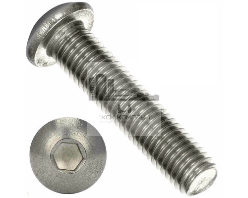 Винт с полукруглой головкой ISO 7380-1 A2 и внутренним шестигранником, M4x10 мм