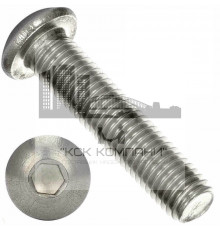Винт с полукруглой головкой ISO 7380-1 A2 и внутренним шестигранником, M6x60 мм