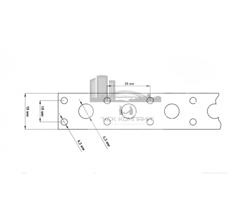 Лента прямая перфорированная LP-V для вентиляции ОЦ, 17x0.55