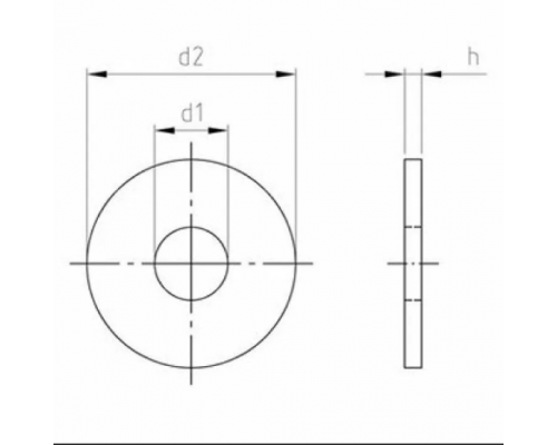 Шайба кузовная SHW WIDE плоская ОЦ, М5x30 Шайба кузовная SHW WIDE плоская ОЦ, М5x30