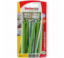 Дюбель-гвоздь fischer N S Green K NV с потайным бортиком и шурупом ЭКО, 8x80/40 мм