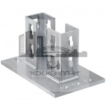 Фланец седельный fischer PSF 124 ZL для монтажных шин FUS гоц. сталь, 42x108x210x4 мм