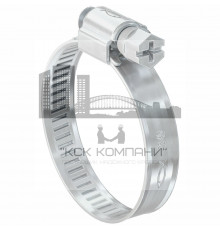 Хомут червячный  SGS 9 W2 для шлангов хромированный, 32-50 мм