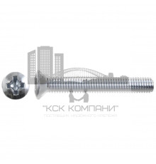 Винт с полупотайной головкой DIN 966 полная резьба шлиц PH ОЦ, M6x80 мм