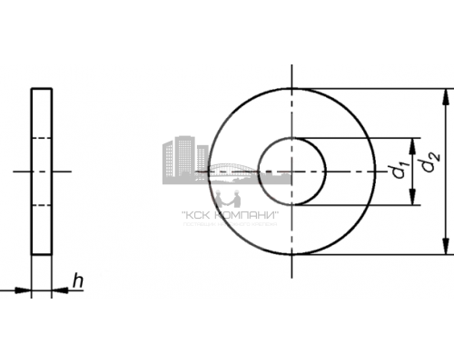 Шайба кузовная DIN 9021 плоская усиленная ОЦ, М5