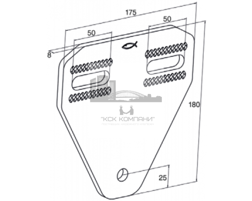 Пластина соединительная fischer FMVB-P для крепления профилей гоц. сталь, 175x180x8 мм