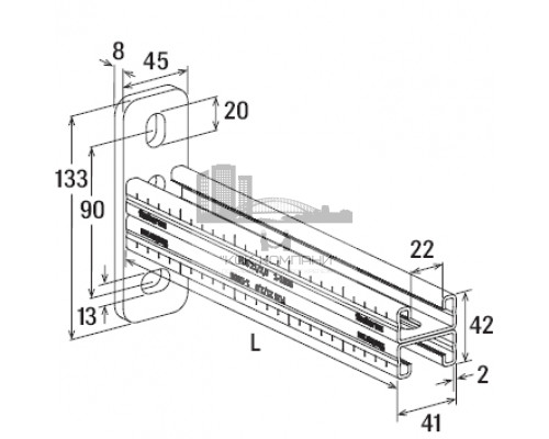 Консоль двойная fischer FCA 21D для системы FUS, 21D/2-450 мм