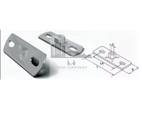 Пластина опорная с гайкой PLST SG оцинкованная сталь, M12 80x30