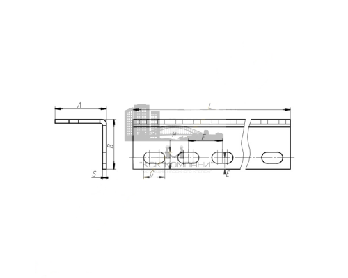 Профиль монтажный L-образный PZL перфорированный ОЦ, 40x40x2000х4