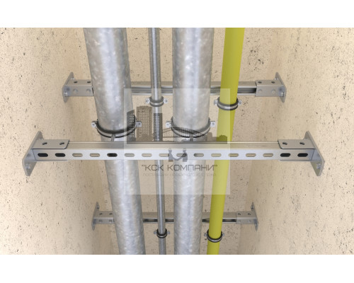 Фланец седельный fischer SF A4 продольный нержавеющий, 43x95x145x4 мм