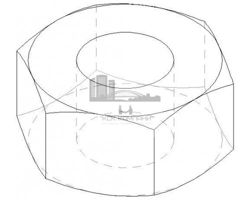 MU M8 Гайка шестигранная  из оцинкованной стали