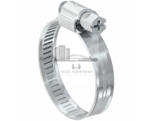 Хомут червячный  SGS 9 W2 для шлангов хромированный, 50-70 мм