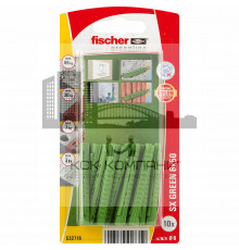 Распорный дюбель fischer SX Green с увеличенной глубиной анкеровки ЭКО, 6x50 мм
