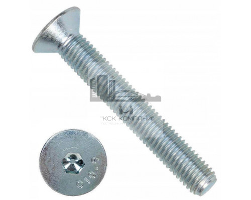 Винт потайной с внутренним шестигранником DIN 7991 10.9 полная резьба ОЦ, M6x80 мм