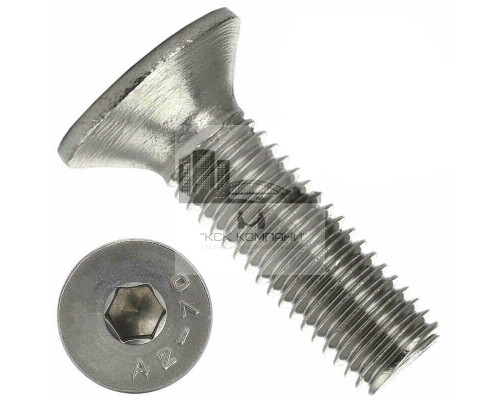 Винт потайной с внутренним шестигранником DIN 7991 A2 полная резьба, M4x40 мм