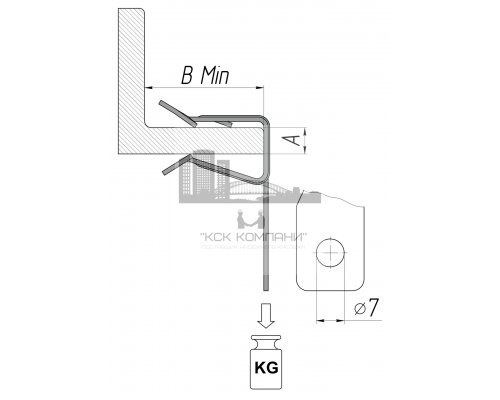 Балочный зажим BZ с петлей, 8-14