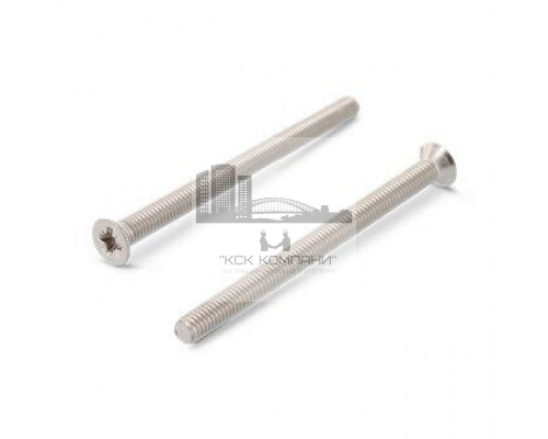 Винт с потайной головкой DIN 965 A4 Z полнорезьбовой с тупым концом шлиц PZ, M4x35 мм