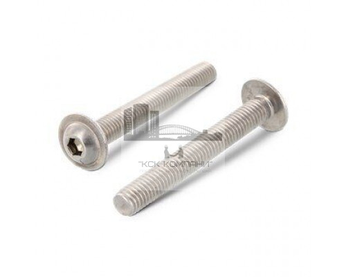 Винт с полукруглой головкой с фланцем ISO 7380-2 A2 и внутренним шестигранником, M8x65 мм