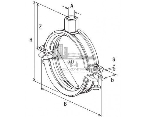 Хомут универсальный fischer FRS-L с быстродействующим замком и комби-гайкой ОЦ, M8/M10 111-119 мм (4)