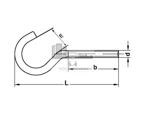 Винт-крюк VPK с метрической резьбой ОЦ, M5x40 мм