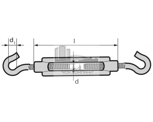 Талреп DIN 1480 Крюк-Крюк размер M16