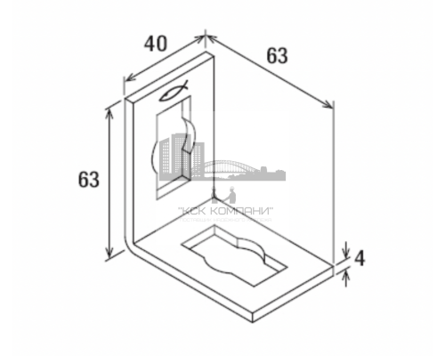 Монтажный уголок fischer PFAF 2 FVZ для системы FUS гоц.сталь, 63x63x40 мм