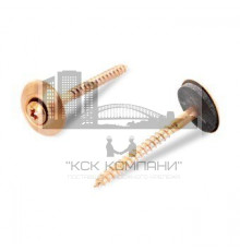 Art. 9088 A2-Cu 4,5X35 TX20 Саморез по дереву (шуруп самонарезающий) с полупотайной головкой, двухсоставной шайбой 20 мм, с уплотнительной резиной EPDM