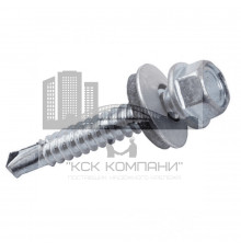 Саморез с шестигранной головкой Кровля-Металл S3 прессшайбой и сверлом, 4.8x25 мм