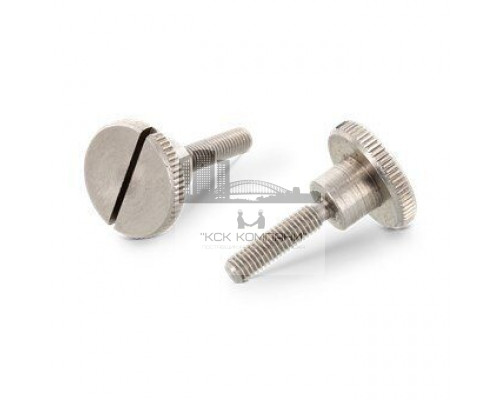Винт с накатанной головкой DIN 465 A1 и насечками прямой шлиц, M6x12 мм
