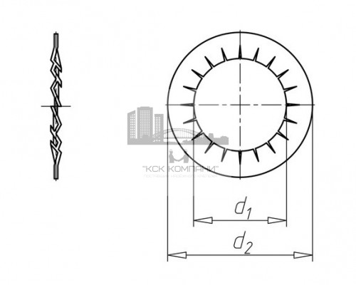 Шайба стопорная DIN 6798 форма J с внутренними зубцами ОЦ, М30 (D31)