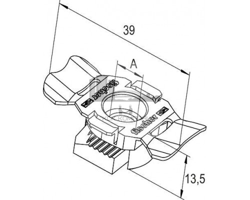 Гайка быстрого монтажа fischer FSM Clix P для шин FLS ОЦ, M8 13.5x39 мм
