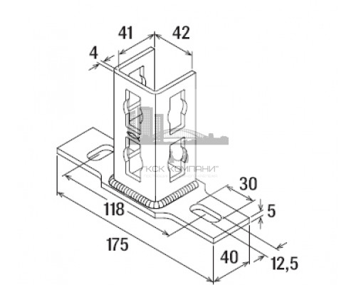 Фланец седельный fischer PSFQ 41 для профилей системы FUS ОЦ, 40x175x5 мм