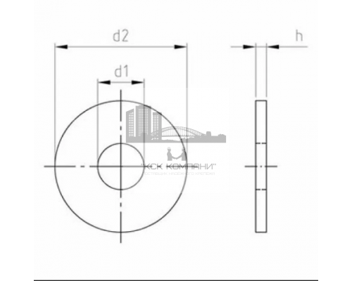 Шайба кузовная SHW WIDE плоская ОЦ, М8x40