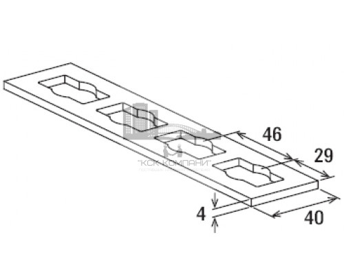 Пластина соединительная fischer PFFF 4I FVZ для системы FUS гоц. сталь, 196x40x4 мм
