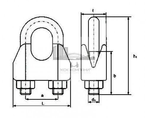 Зажим Слоник DIN 741 для троса, D19