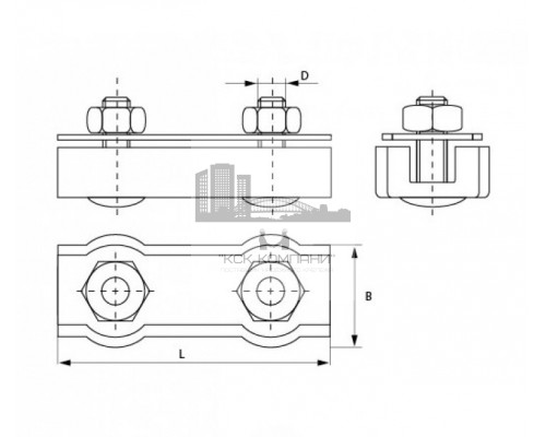 Зажим для троса DUPLEX двойной ОЦ, D5