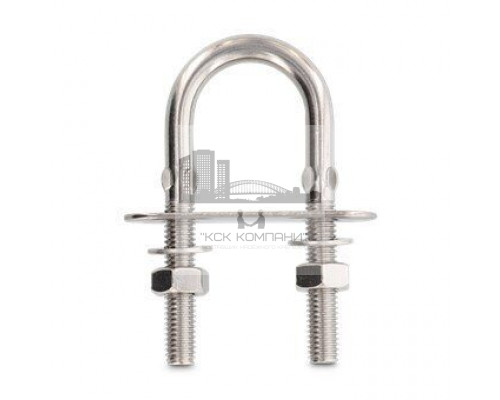 Art. 8230 A2 10X90 Скоба U - образная монтажная нержавеющая с пластиной 2х гайками и 2х шайбами