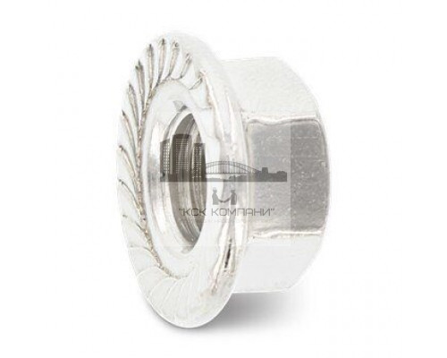 DIN 6923 A2 M 8 Gleitmo 625 Гайка шестигранная нержавеющая фланцевая с зубцами