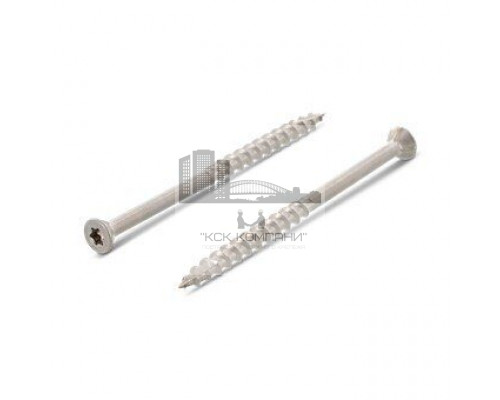 Art. 9142 A4 4,8X100/60 TX20 грубая резьба Шуруп нержавеющий для строительства террас, с потайной головкой и режущей канавкой