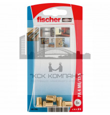 Дюбель латунный fischer PA4 для тонких плит, M6 8x13.5 мм