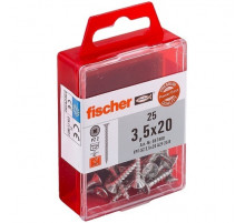 Комплект саморезов fischer FPF-SZ A2F с потайной головкой и полной резьбой шлиц PZ, 3.5x20 мм (25 шт.)