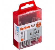 Комплект саморезов fischer FPF-SZ A2P с потайной головкой и неполной резьбой шлиц PZ, 4.5x45 мм (25 шт.)